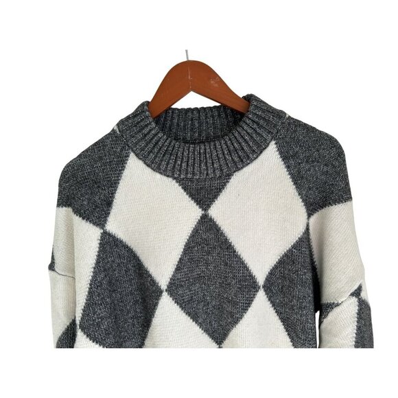 Pringle of Scotland/ H&M Argyle Knit Turtleneck Sweater Dress Wool Blend - Picture 5 of 11